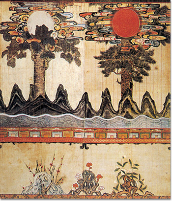조선시대 민화 일월부상도(日月扶桑圖)에 나타난 우주수