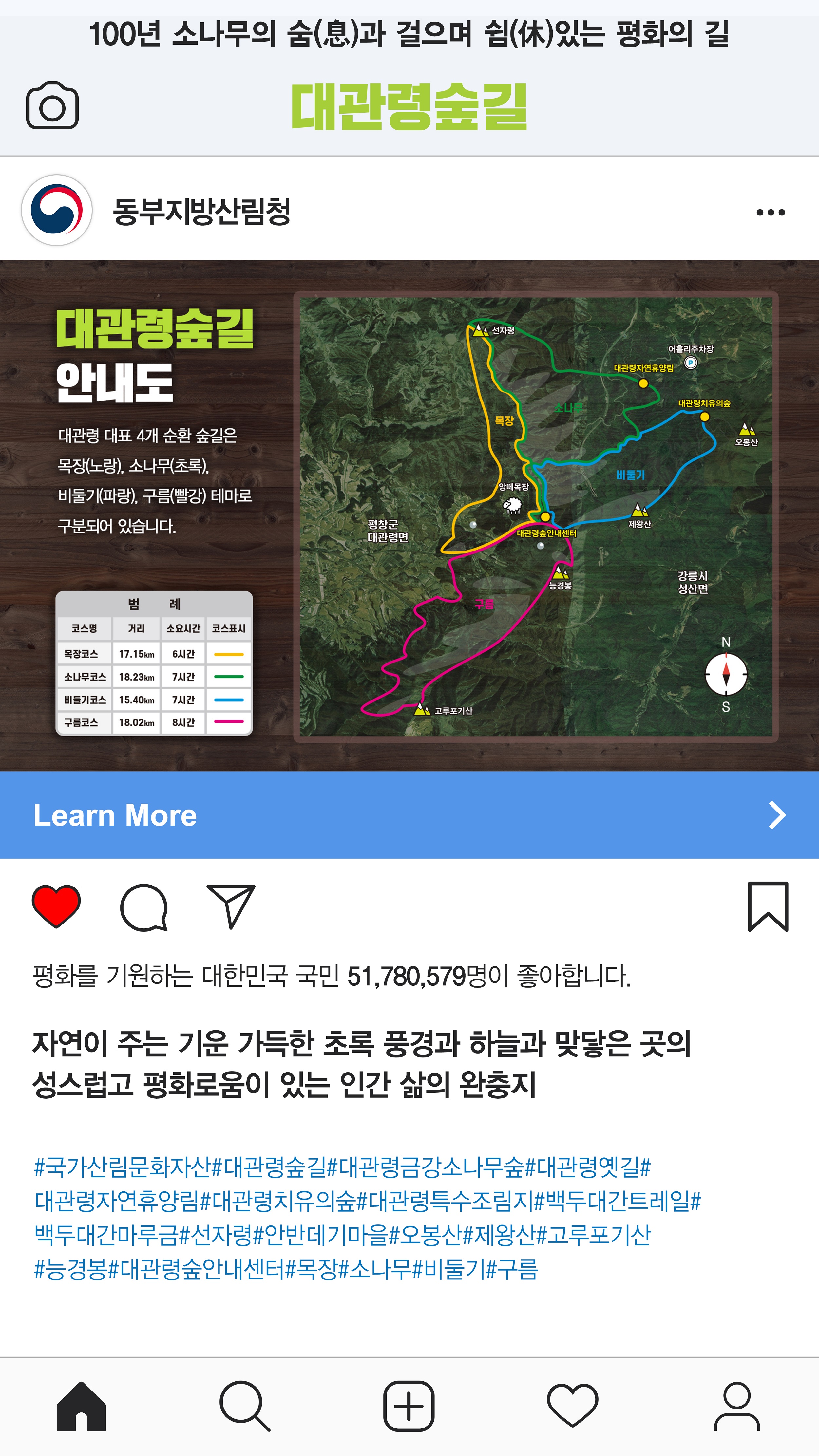 동부지방산림청, 17일 ‘대관령 숲길 조성·관리 계획’ 발표 이미지3