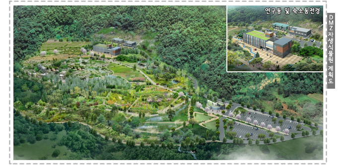 DMZ자생식물원 계획도, 연구동 및 숙소동 전경