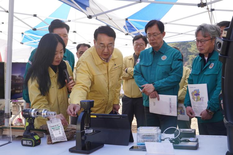 김인호 산림청장, 소나무재선충병 수종전환 방제 현장 점검