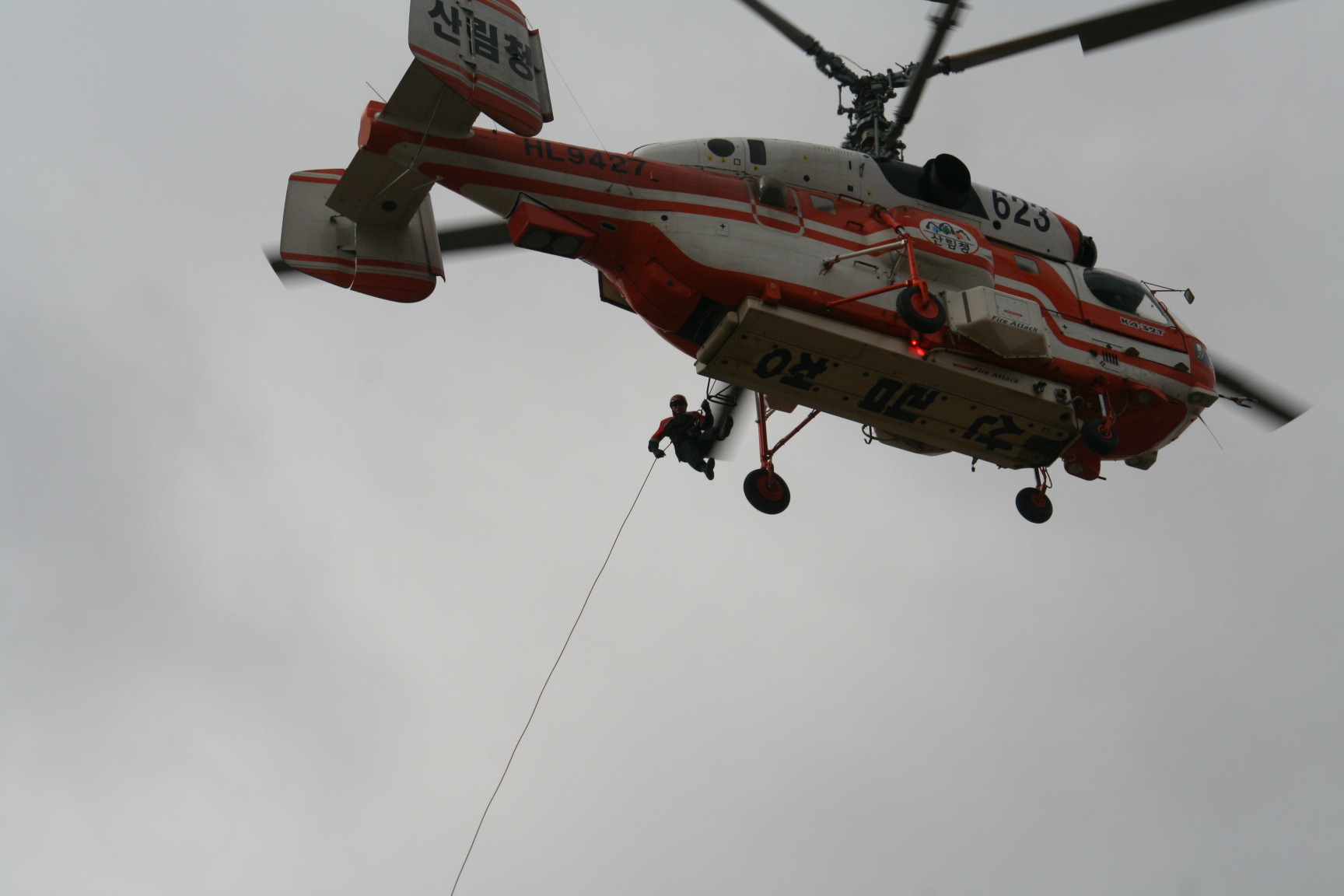 공중진화대원 헬기레펠훈련