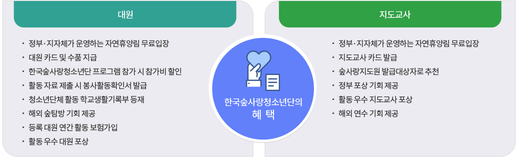 한국 숲사랑 청소년단의 특전(자세한 내용은 아래 참조)