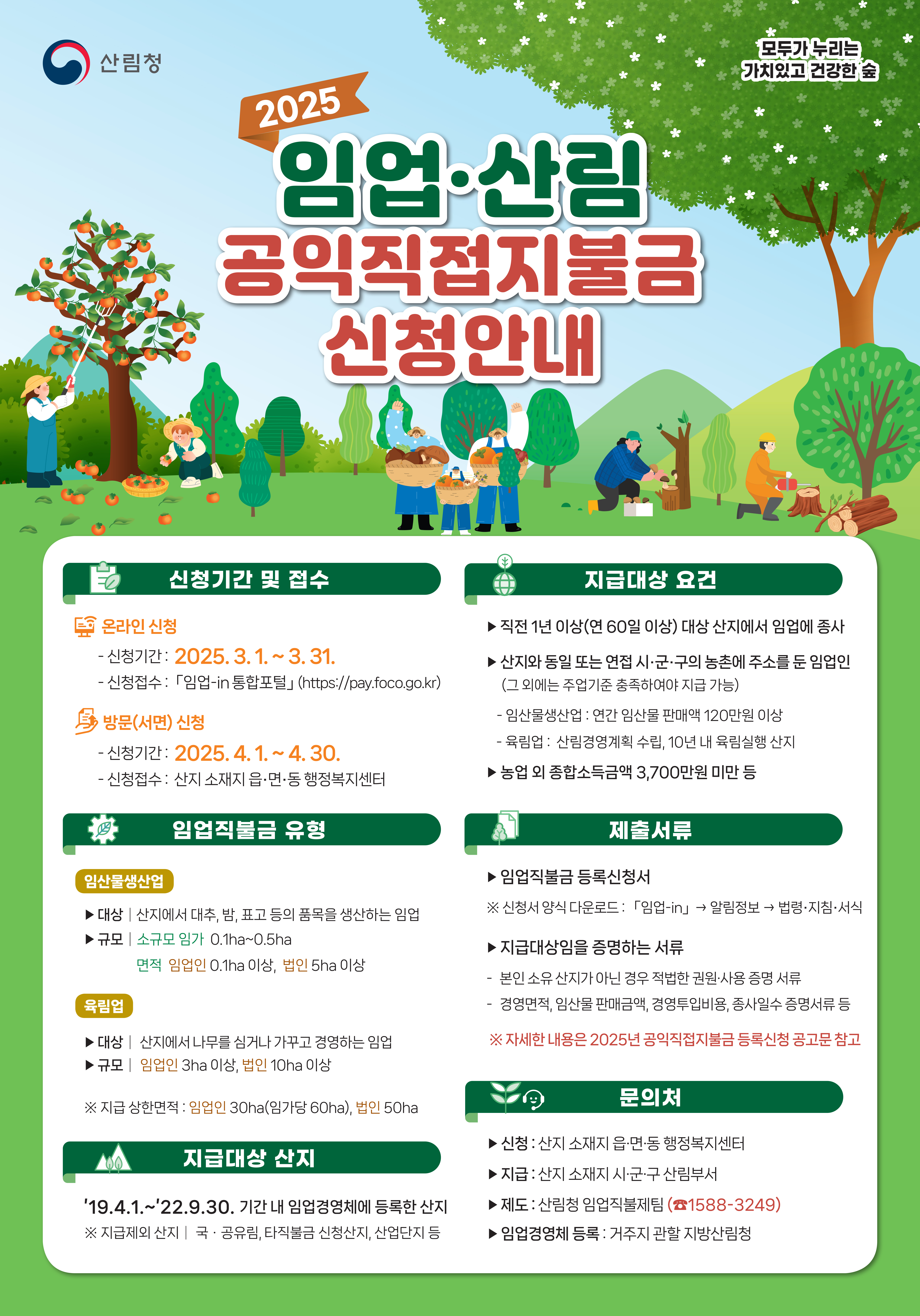 2025년 임업, 산림직불금 신청,  미리 준비하세요 이미지1