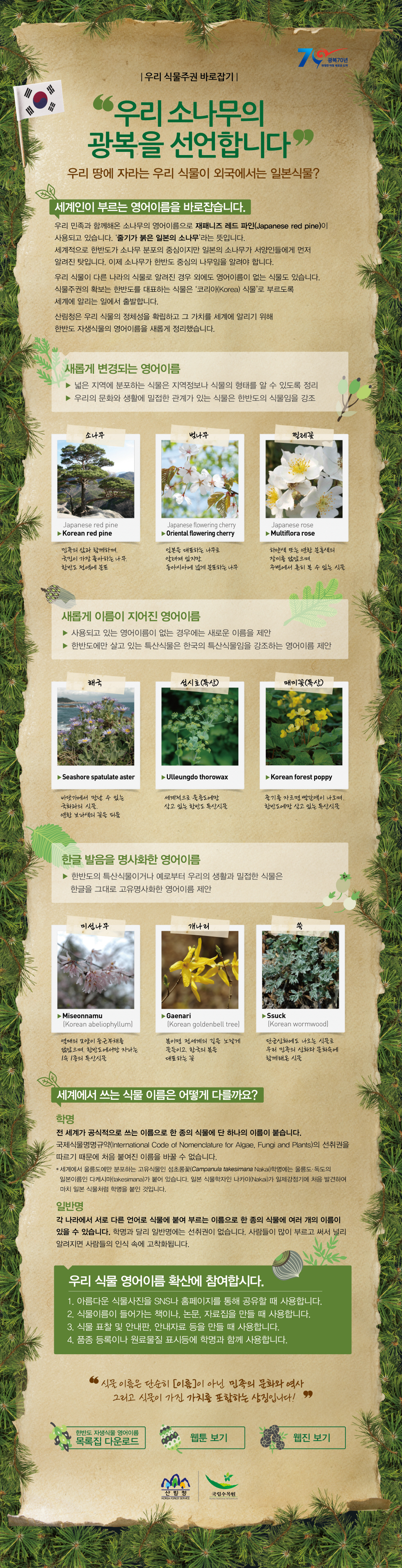 우리 소나무의 광복을 선언합니다