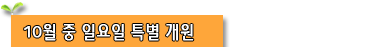 10월 중 일요일 특별 개원