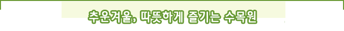 추운겨울, 따뜻하게 즐기는 수목원