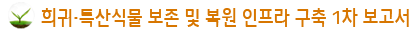 희귀·특산식물 보존 및 복원 인프라 구축 1차 보고서