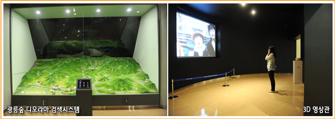 광릉숲 디오라마 검색시스템,3D 영상관