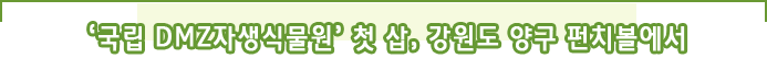 「국립 DMZ 자생식물원」 첫 삽, 강원도 양구 펀치볼에서
