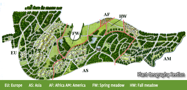   Plant Geography Section - EU: Europe 	  AS: Asia 	AF: Africa AM: America       FW: Spring meadow 	   HW: Fall meadow  