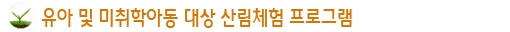 유아 및 미취학아동 대상 산림 체험 프로그램