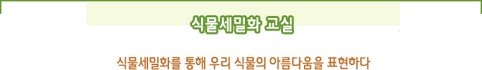 식물세밀화 교실 식물세밀화를 통해 우리 식물의 아름다움을 표현하다