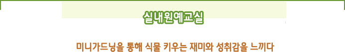 실내원예교실 미니가드닝을 통해 식물 키우는 재미와 성취감을 느끼다
