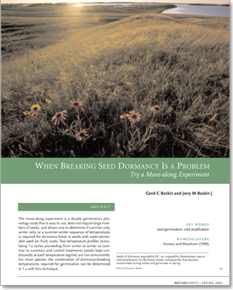 when breakng seed dormancy is a problem 