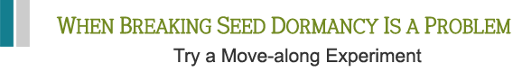 When Breaking Seed Dormancy is a Problem Try a Move-along Experiment