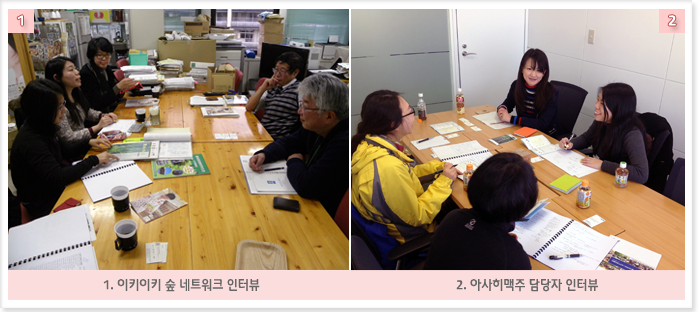1. 이키이키 숲 네트워크 인터뷰 2. 아사히맥주 담당자 인터뷰