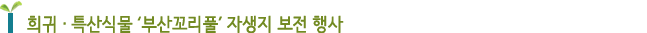 희귀 · 특산식물 ‘부산꼬리풀’ 자생지 보전 행사 