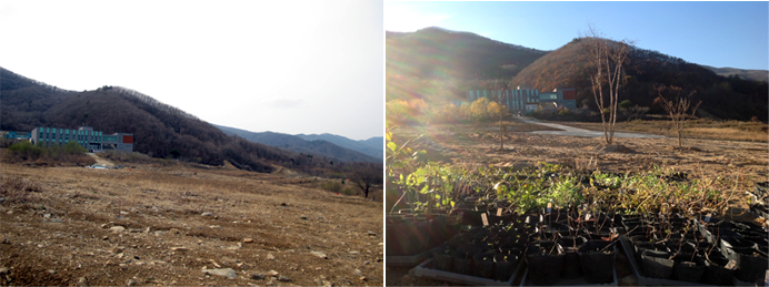 전시원 내에서 국제연구센터를 바라본 모습 